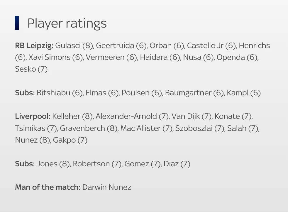 RB Leipzig 0-1 Liverpool_Darwin Nunez
