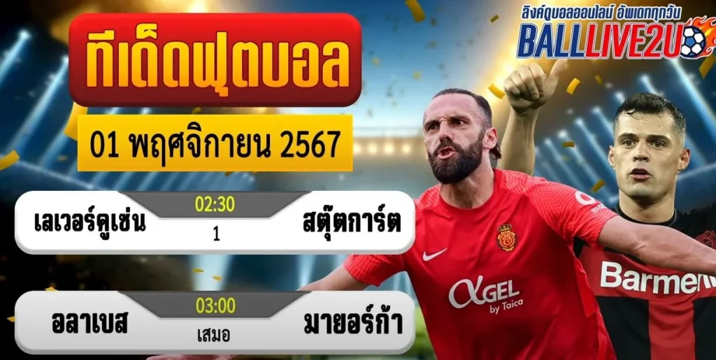 วิเคราะห์บอลวันนี้ 1 พฤศจิกายน 2567
